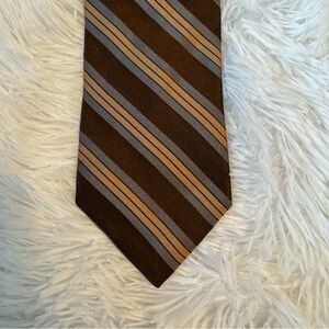 Hart Schaffner Marx Brown and Gray Striped Tie